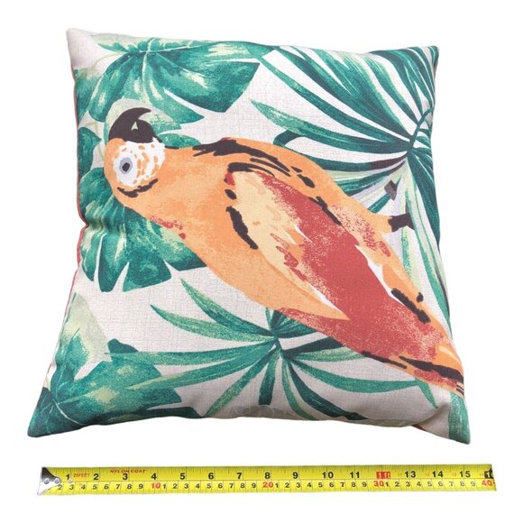 Outdoor Indoor Square Throw Pillow Parrot Bird Tropical Design Patio Décor - Picture 10 of 16